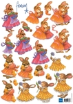 3dFk1239 3D knipvel haasjes met knuffels