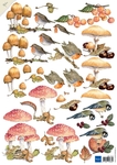 Mb0127 Vogels en paddenstoelen