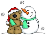 Sf1114 Stempel - Kerstbeer met sneeuwman
