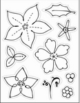 Ec0097 Clear stamp Poinsettia